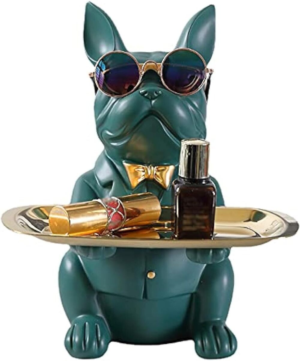 9060 French Bulldog Gifts Key Holder Candy Dish Tray Home Decor Resin